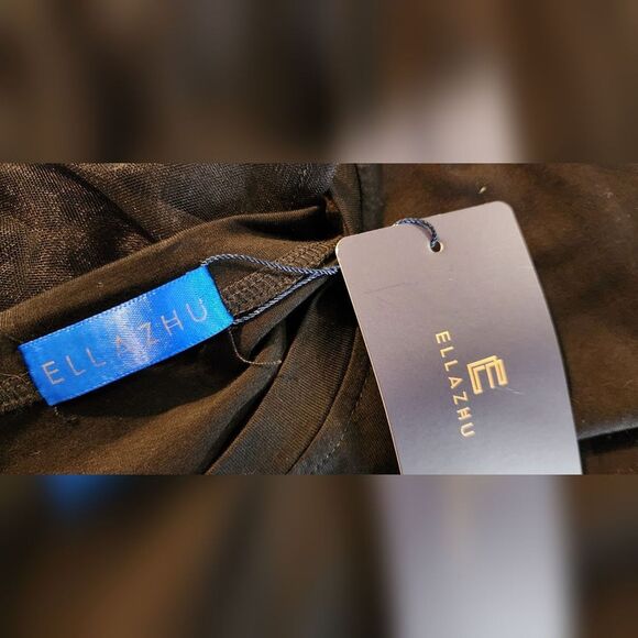 NWT Ellazhu Girl Face‎ Print Black Dress One Size - Picture 7 of 9